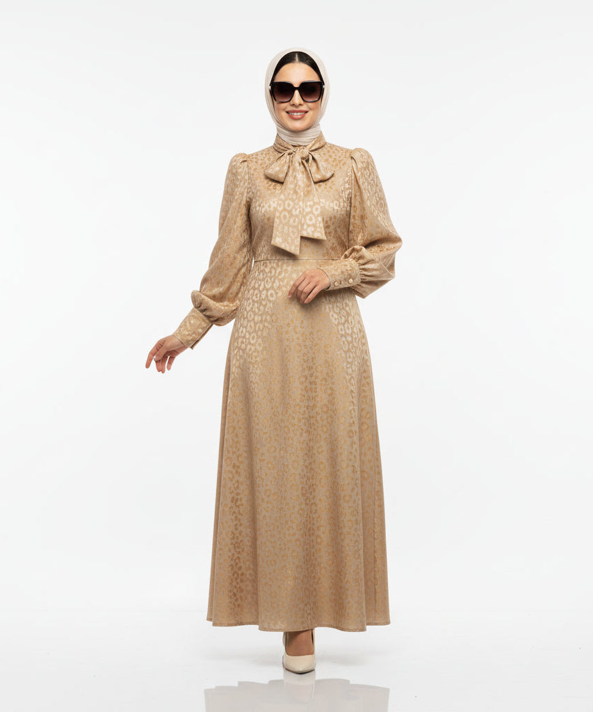 Rana yazlık günlük elbise – Bej renk