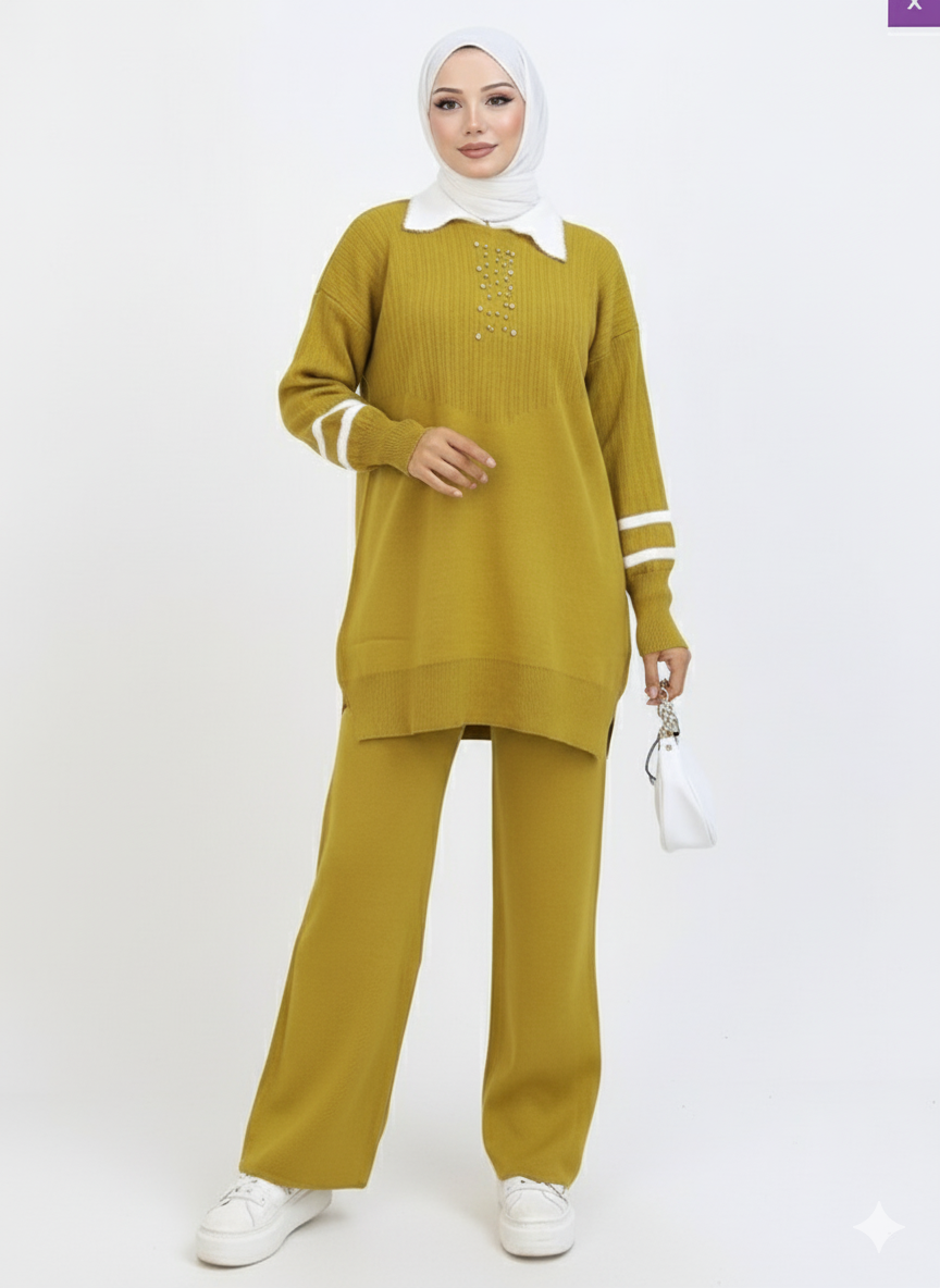 Melis Triko Takımı (Haki Yeşi)