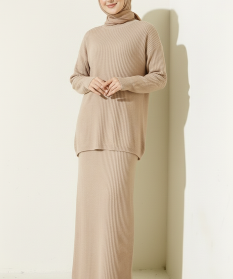 Ceyda Triko Takım (bej)