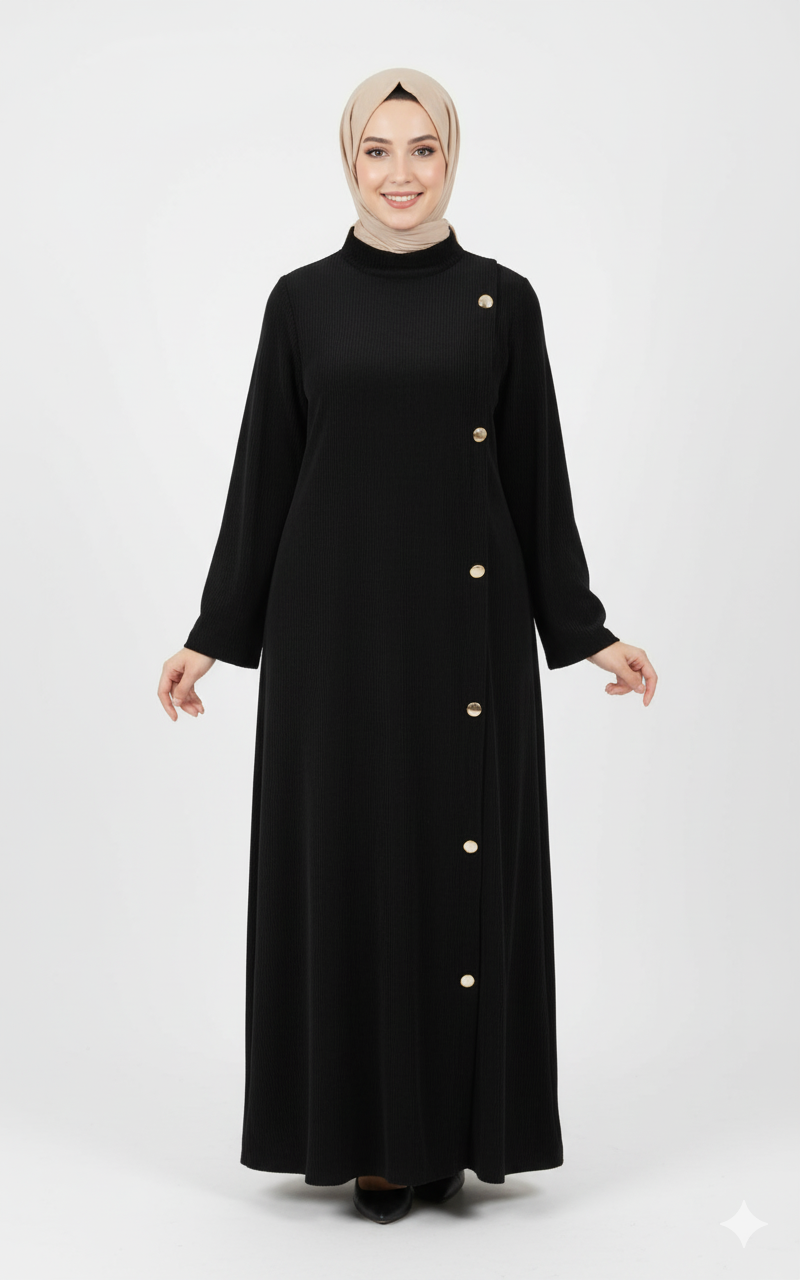 Ghaida Kışlık Elbise (Siyah)