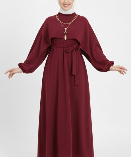 Samiha elbise (bordo)