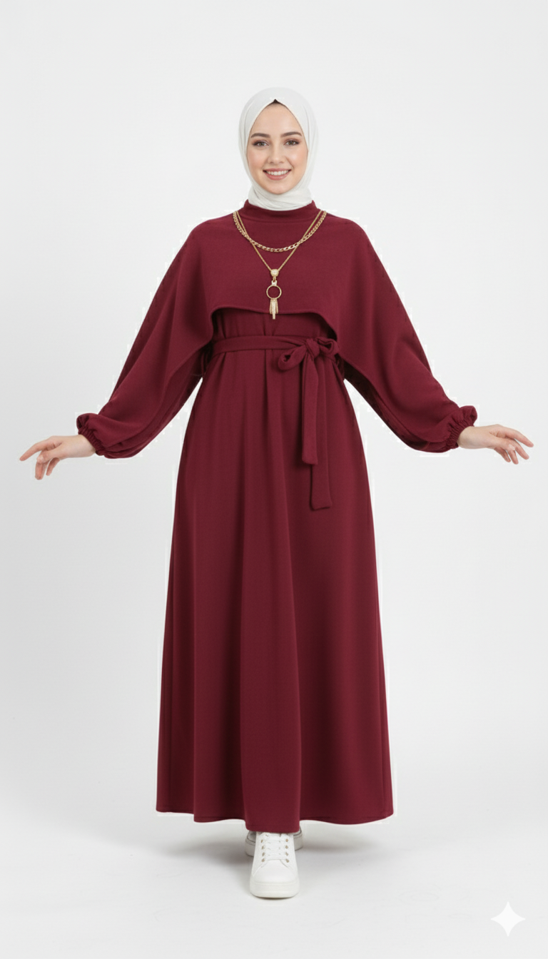 Samiha elbise (bordo)