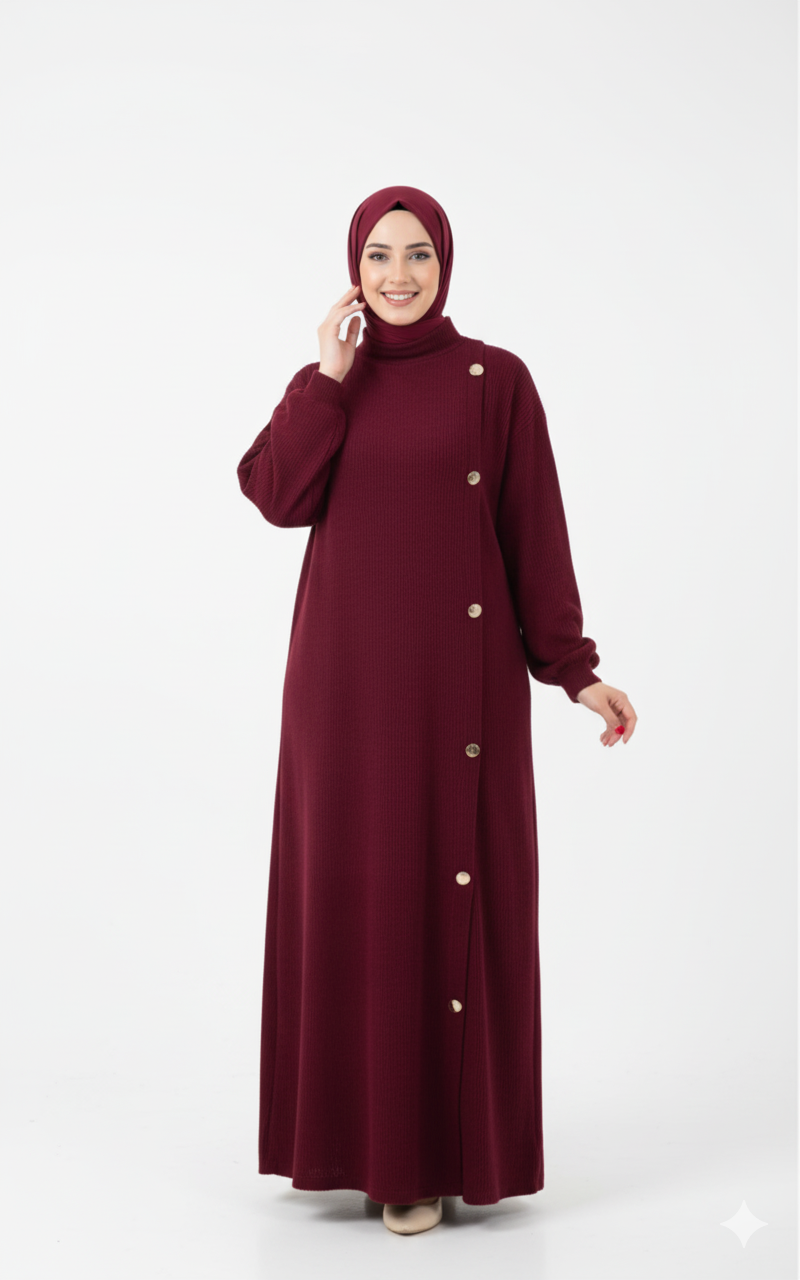 Ghaida Kışlık Elbise (Bordo)