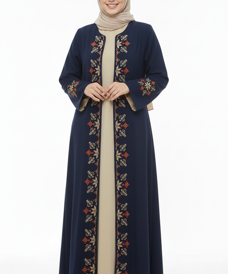 Amani abaya (lacivert + bej)