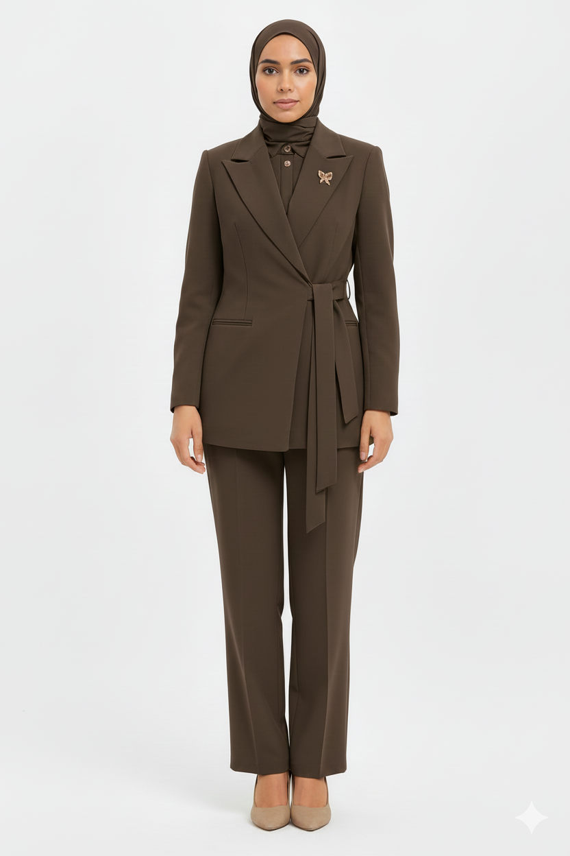 Magda takım (kahverengi)