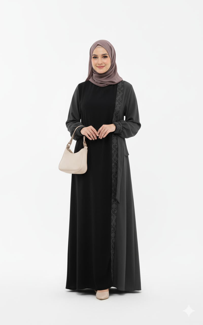 Şevvalnur Ferace Takimi Model  (siyah)1772