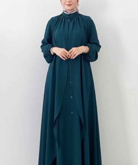 Naima abaya (petrol rengi)