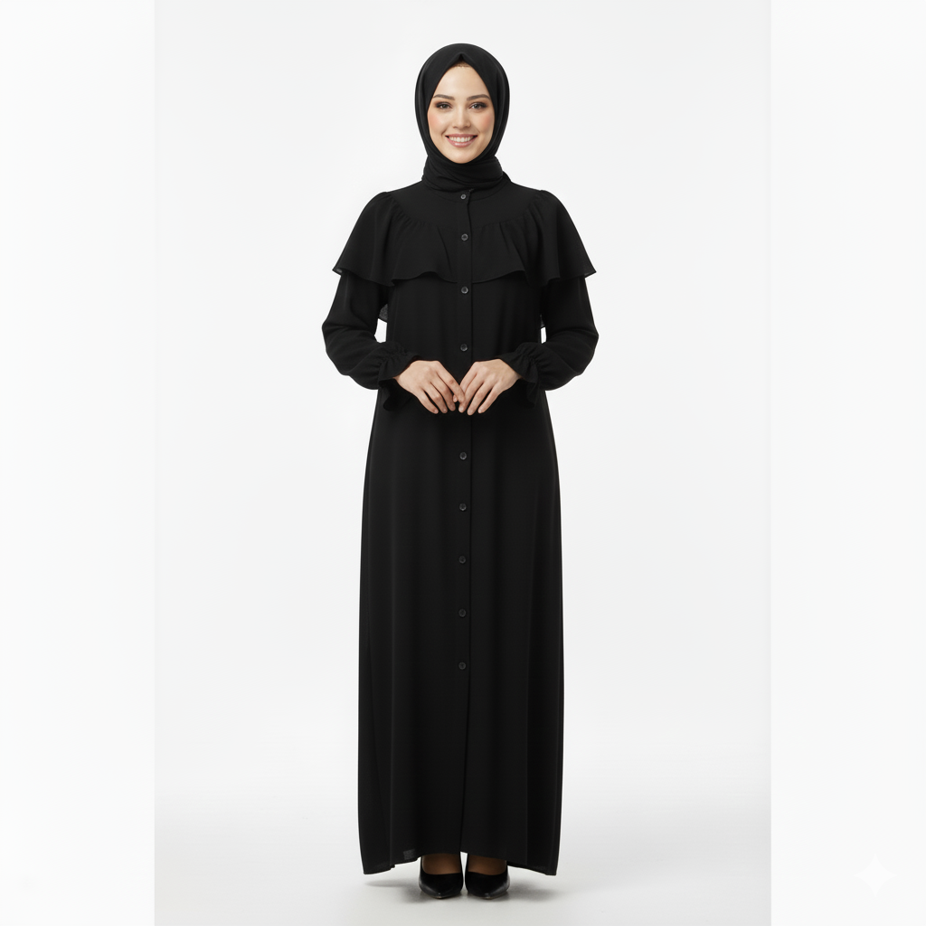 Siyah renk Khawla abaya