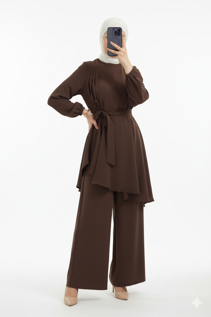 Falak yazlık günlük takım – Kahverengi